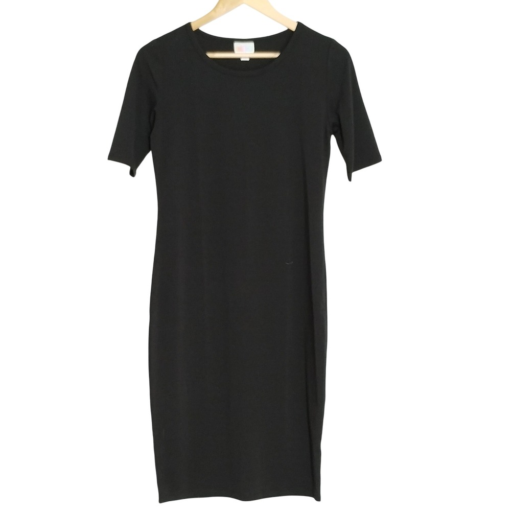 NWT Women's Black Dress‎ Size Small Short Sleeve Fitted Stretch LBD